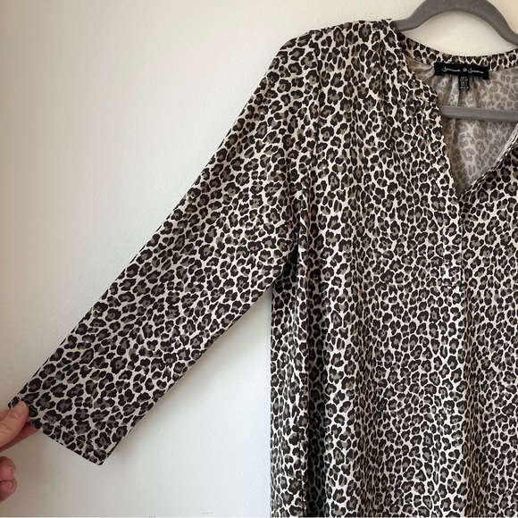 Jasmine & Juliana Leopard Print tunic top small animal print 3/4 sleeve blouse - Picture 5 of 11